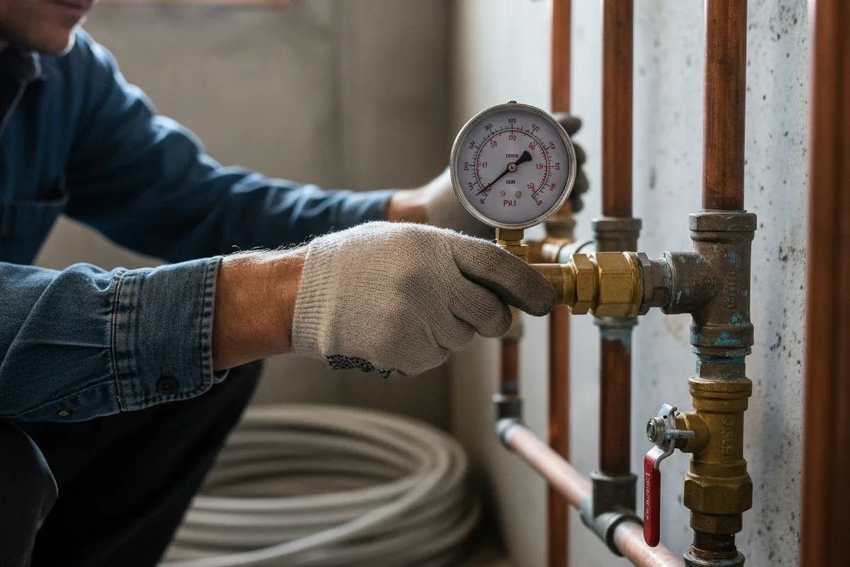 Pressure testing a repaired line during Water Line Repair in Junction City